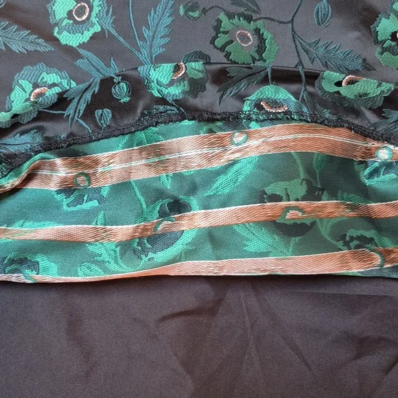 J. Crew Emmie Poppy A-line Black & Green Lined Skirt Size 4, New With Tags - Picture 6 of 16